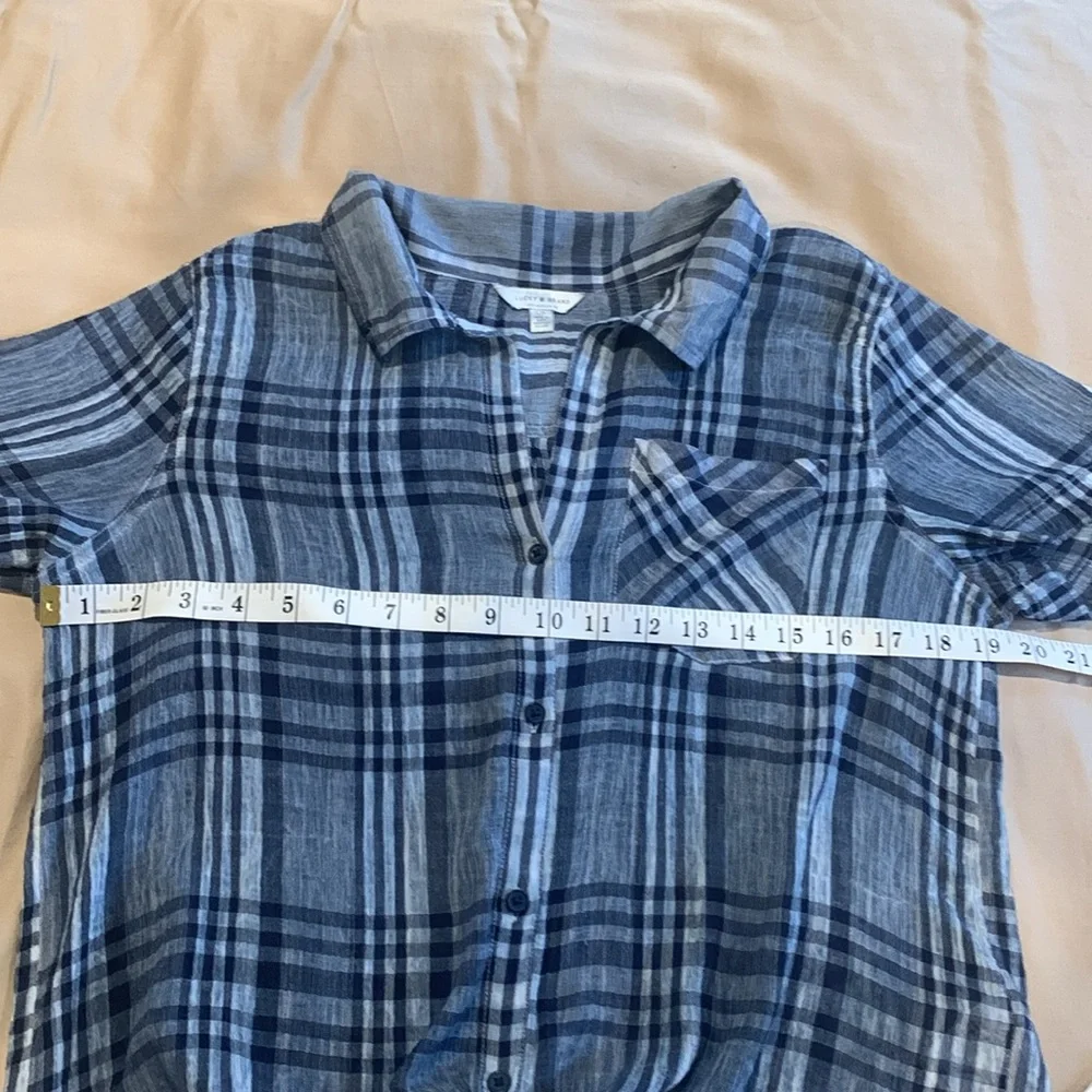Lucky Brand Blue Plaid Button-Down Shirt Size Small - Picture 10 of 14
